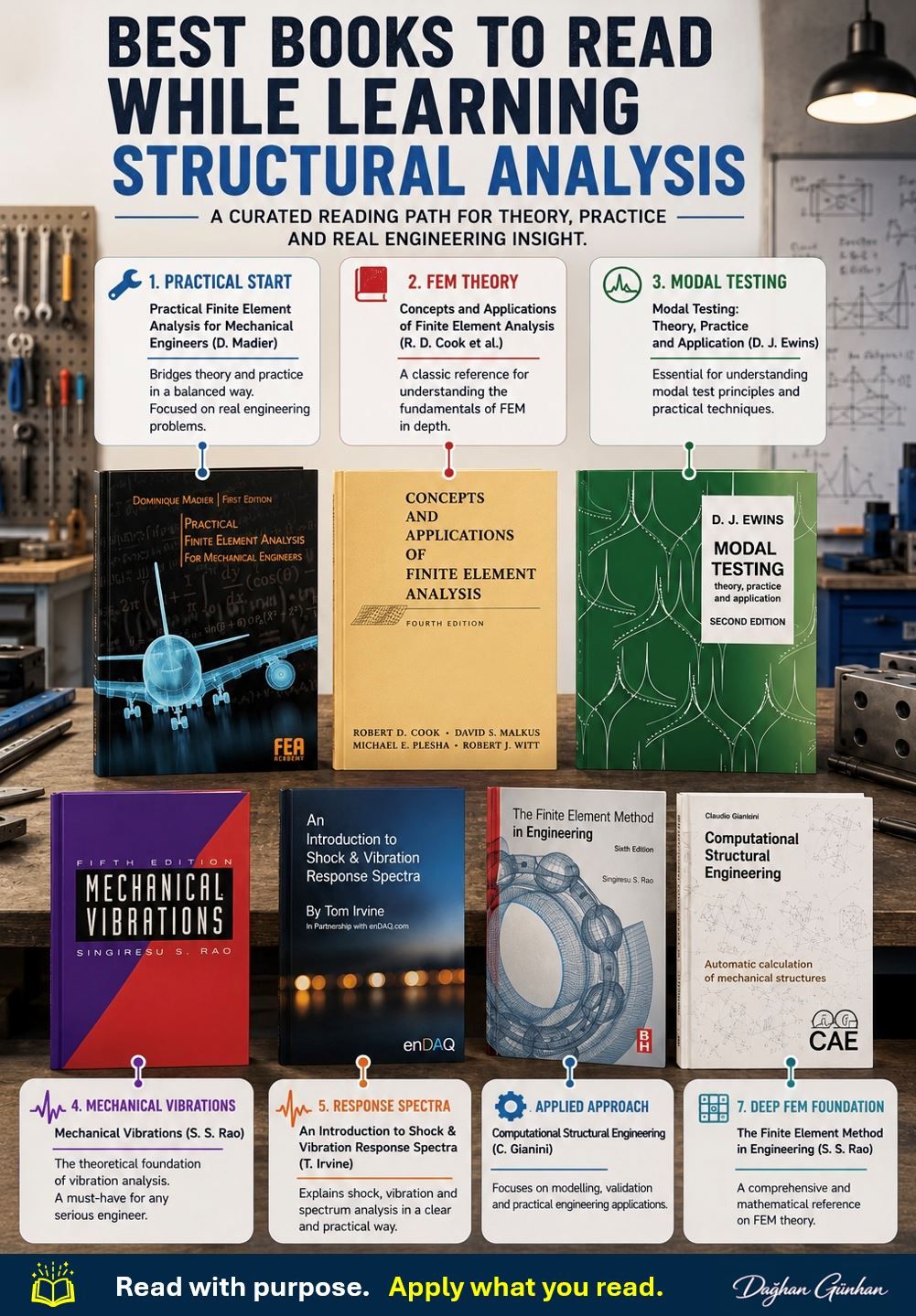 Recommended book list for learning structural analysis, FEM theory, and structural dynamics